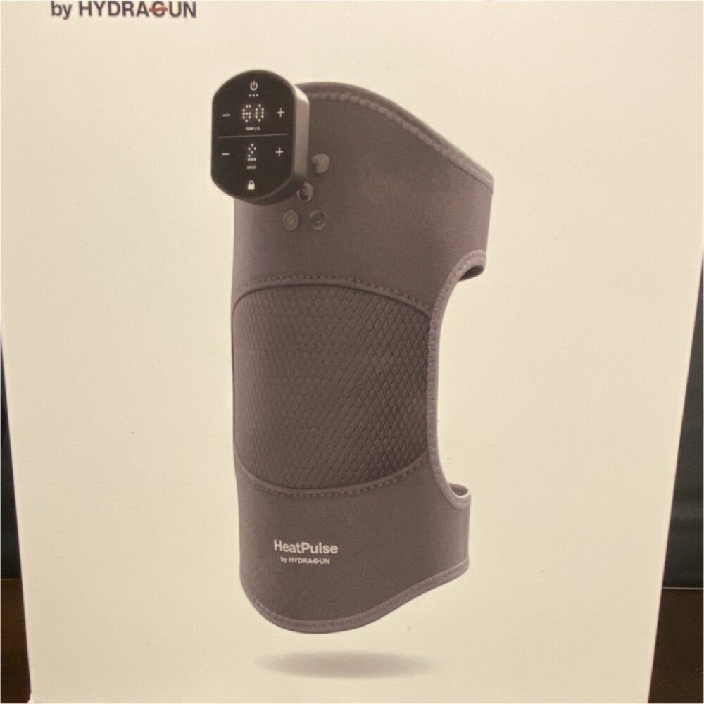 Gray HYDRAGUN HeatPulse Knee Massager - Heat Setting, Vibrating, Pain Relief